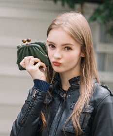 UNBILLION perche ジェムストーンがま口二つ折り財布