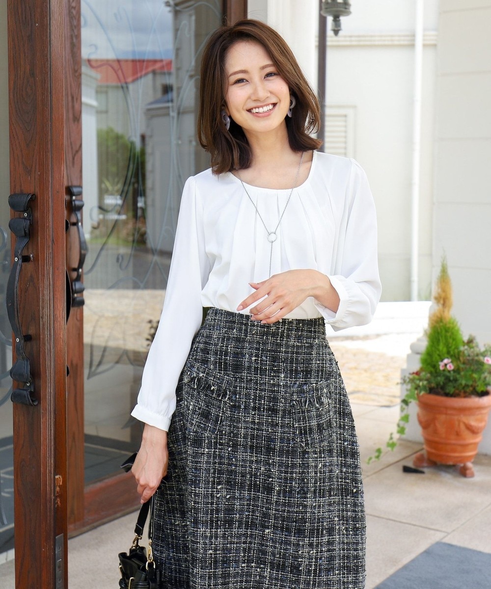 【洗える】スタイルカバーも叶うフロントタックブラウス