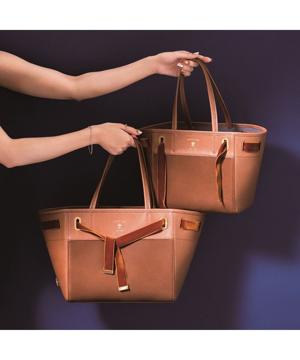 レビューで送料無料 コンクルージョン Admj トートバッグ アクセソワ リボン グレー ハンドバッグ Medeor In