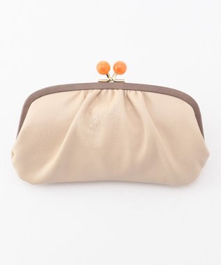 UNBILLION perche ジェムストーンがま口長財布 ミックスベージュ