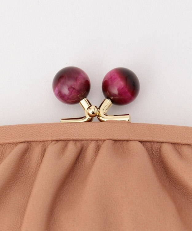 UNBILLION perche ジェムストーンがま口長財布 ピンク