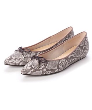 MODE ET JACOMO <MODE ET JACOMO>【レイン対応】リボンバレエシューズ グレーカタオシ