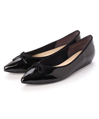 MODE ET JACOMO <MODE ET JACOMO>【レイン対応】リボンバレエシューズ ブラックエナメル