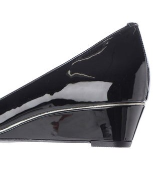 MODE ET JACOMO <MODE ET JACOMO>【全天候対応】ポインテッドウェッジソールレインパンプス ブラックエナメル