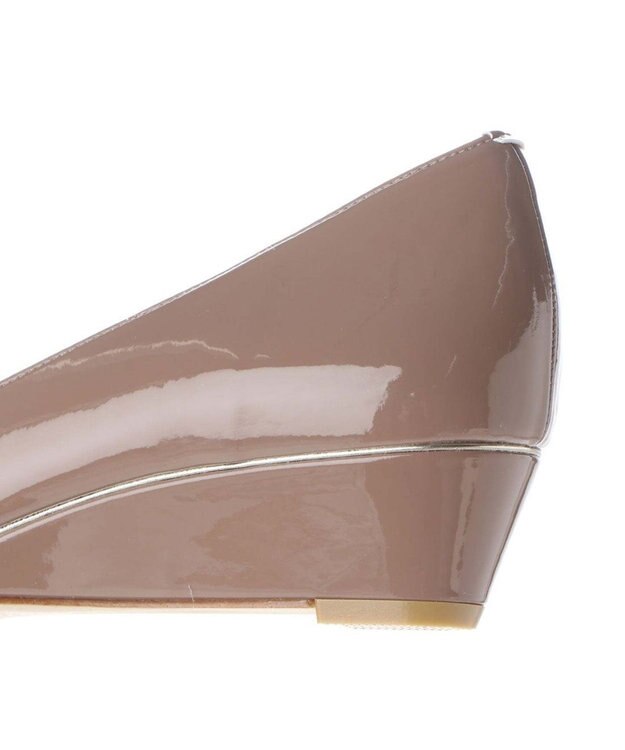 MODE ET JACOMO <MODE ET JACOMO>【全天候対応】ポインテッドウェッジソールレインパンプス ベージュエナメル