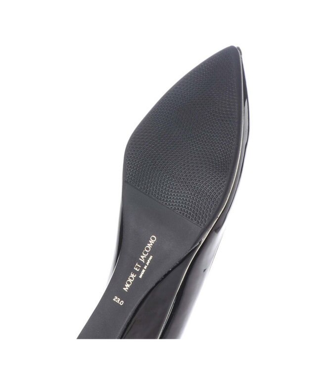 MODE ET JACOMO <MODE ET JACOMO>【全天候対応】ポインテッドウェッジソールレインパンプス ブラックエナメル