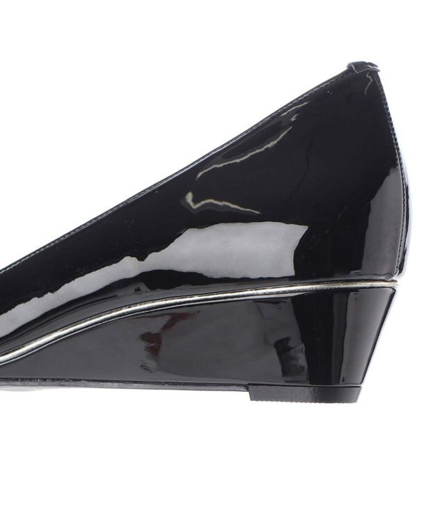 MODE ET JACOMO <MODE ET JACOMO>【全天候対応】ポインテッドウェッジソールレインパンプス ブラックエナメル