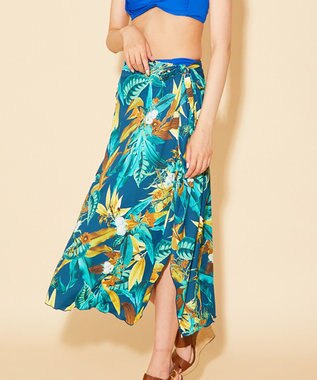 San-ai Resort（三愛水着楽園） 【SALE】【Coral veil】Lily Garden パレオワンピース 単品M グリーン