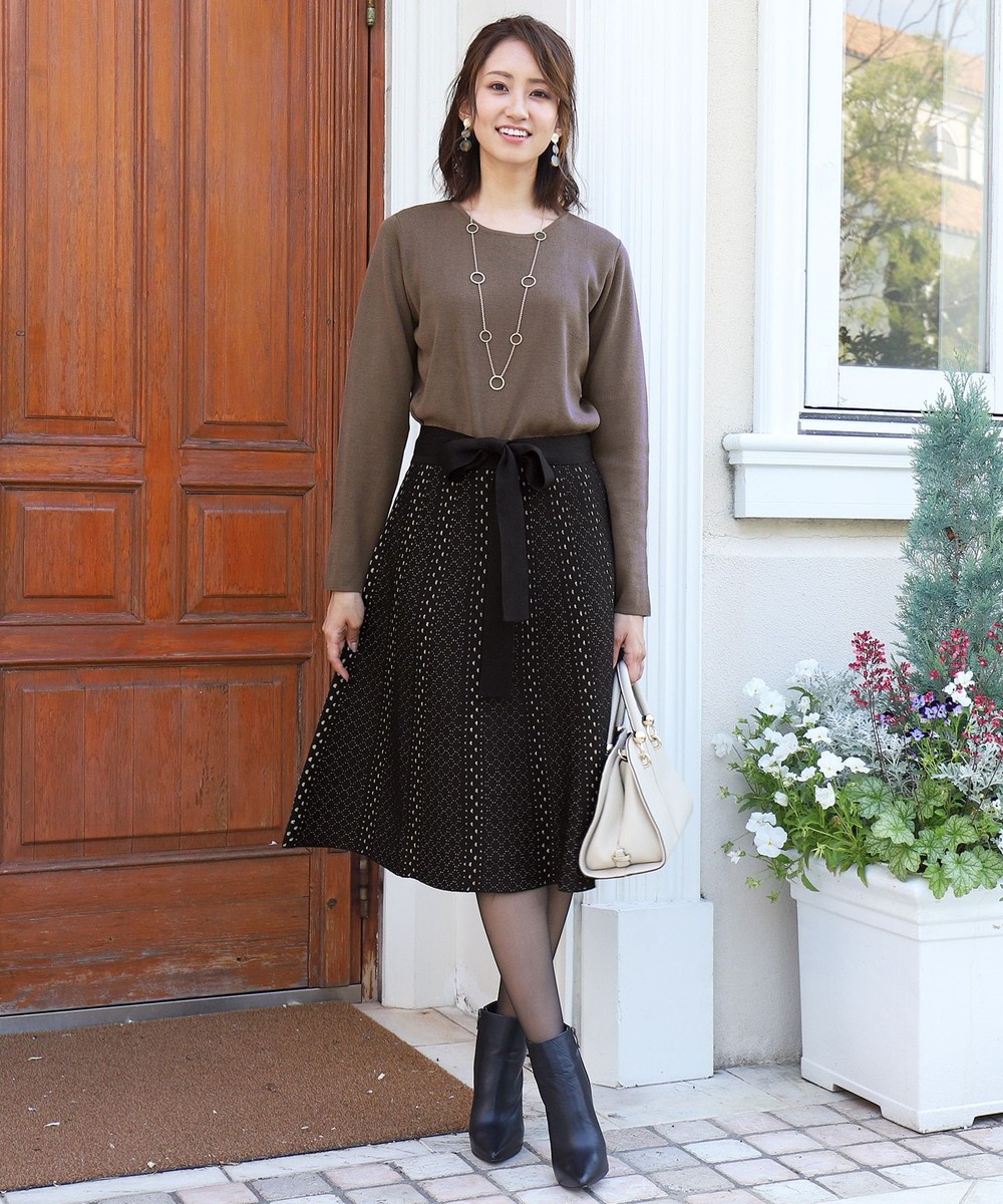 【洗える】コーディネートの主役を飾るジャガードニットワンピース