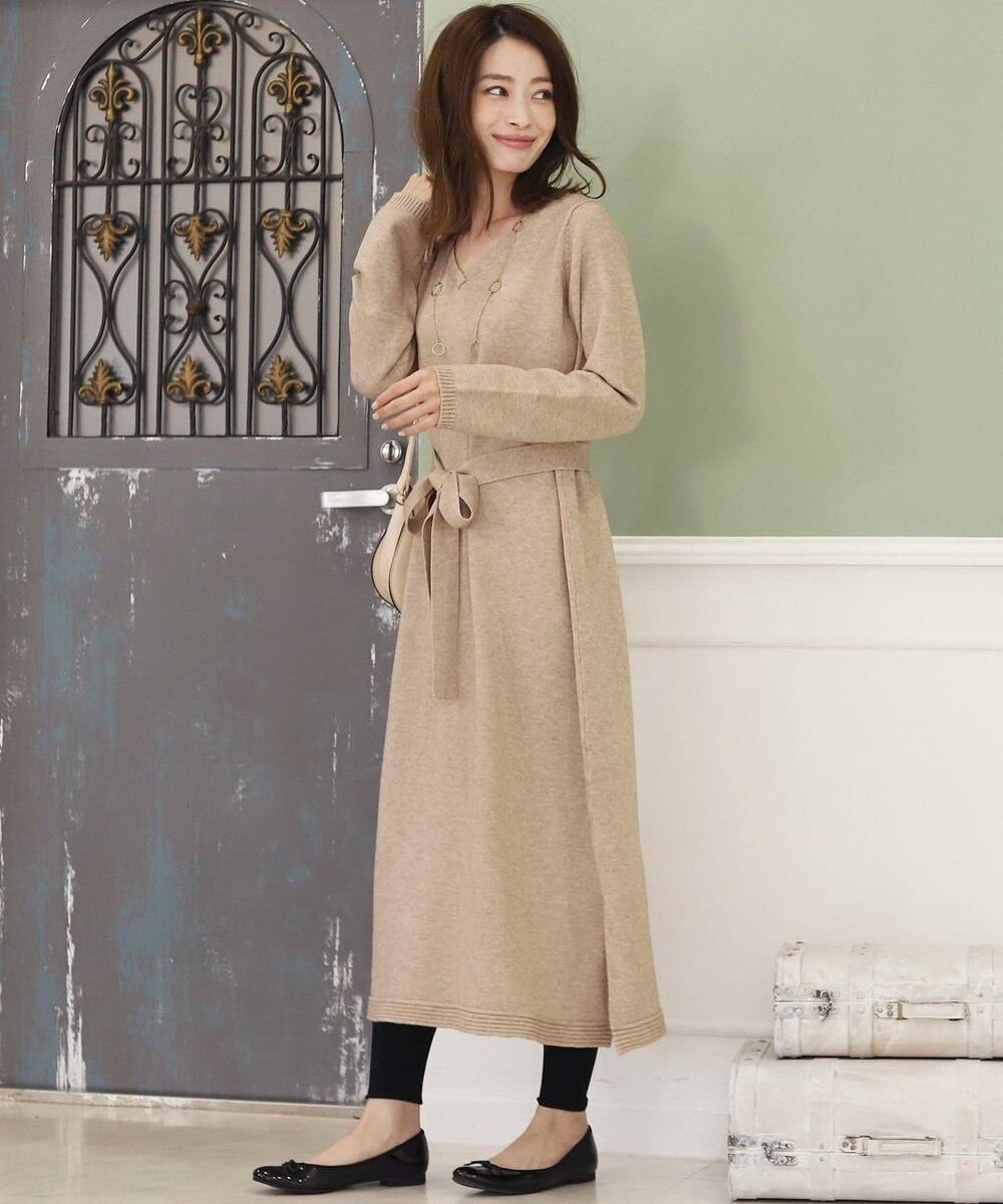 【洗える】小顔効果も叶うマキシニットワンピース