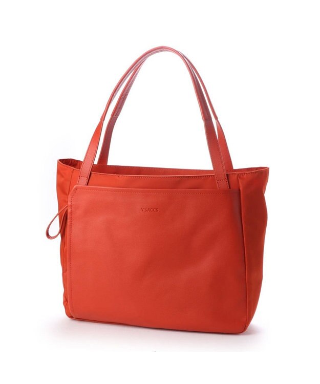 Y'SACCS ナイロン×レザー　スクエアトートバッグ Mサイズ レンガブラウン