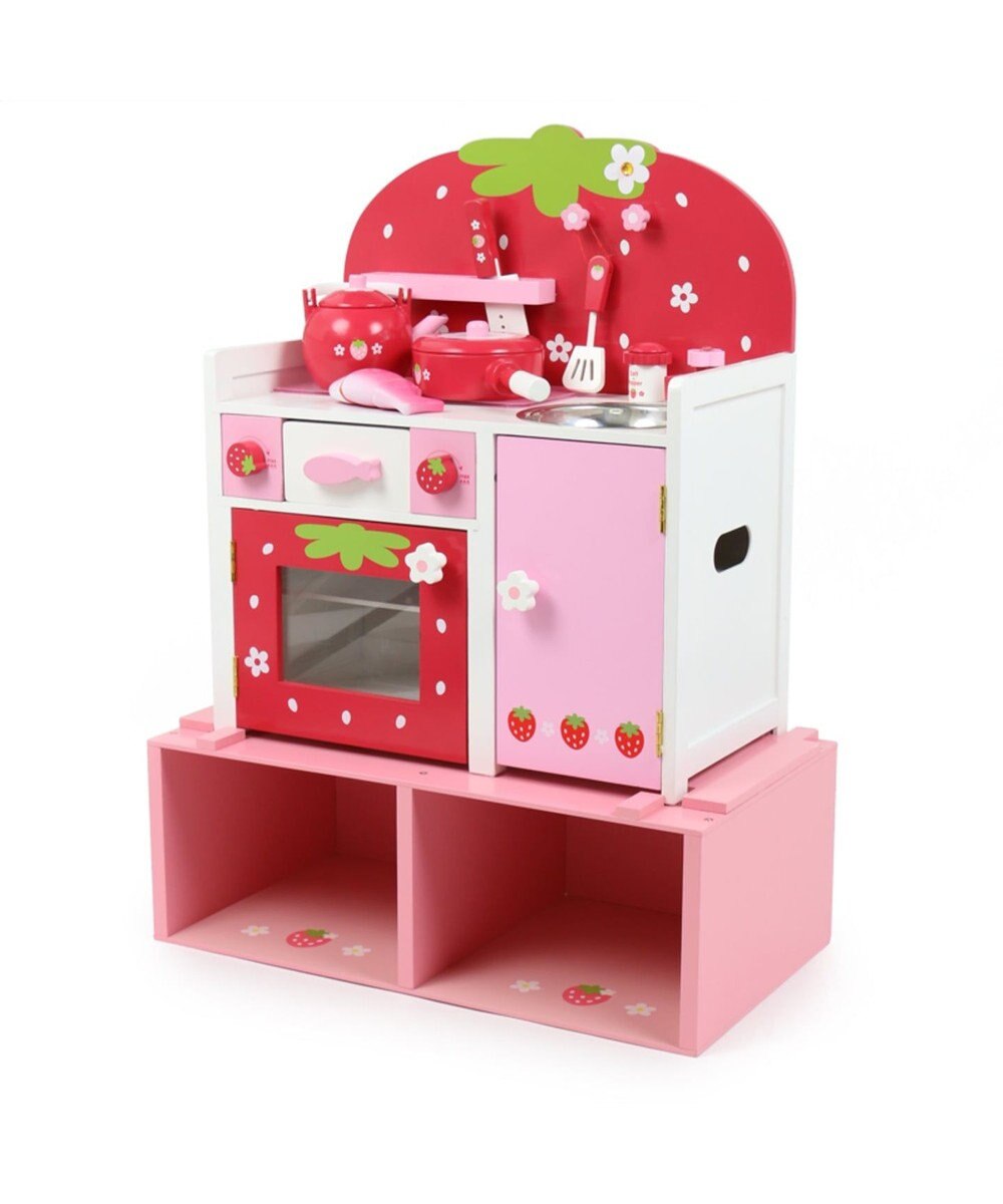 マザーガーデン 野いちごままごと グリルキッチン用 高さ19cmup台 継ぎ足し台 おもちゃ収納 継足し 台 木製 キッチン台 おもちゃ箱 ままごと収納 子供 イチゴ 女の子 おままごと収納 Mother Garden ファッション通販 公式通販 オンワード クローゼット