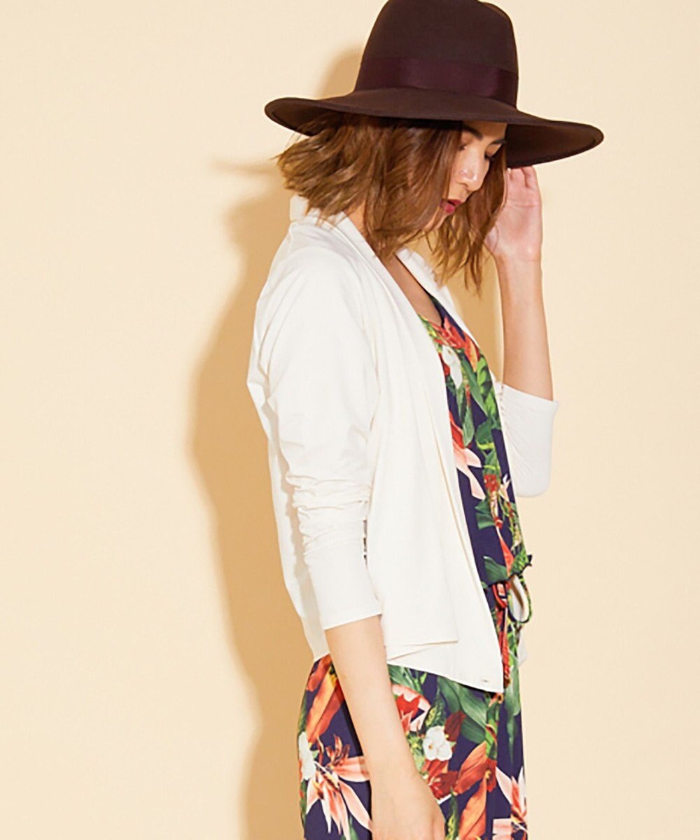 San-ai Resort（三愛水着楽園） 【SALE】【Coral veil】【UPF50＋】裏起毛ベア天　温かトラベル羽織 ショート丈 F 