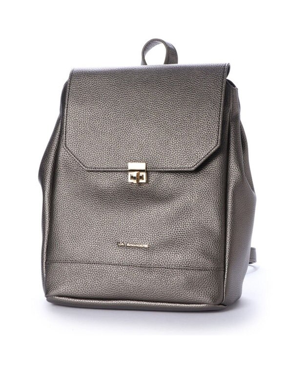 LA BAGAGERIE 金具アクセントリュック ガンメタリック