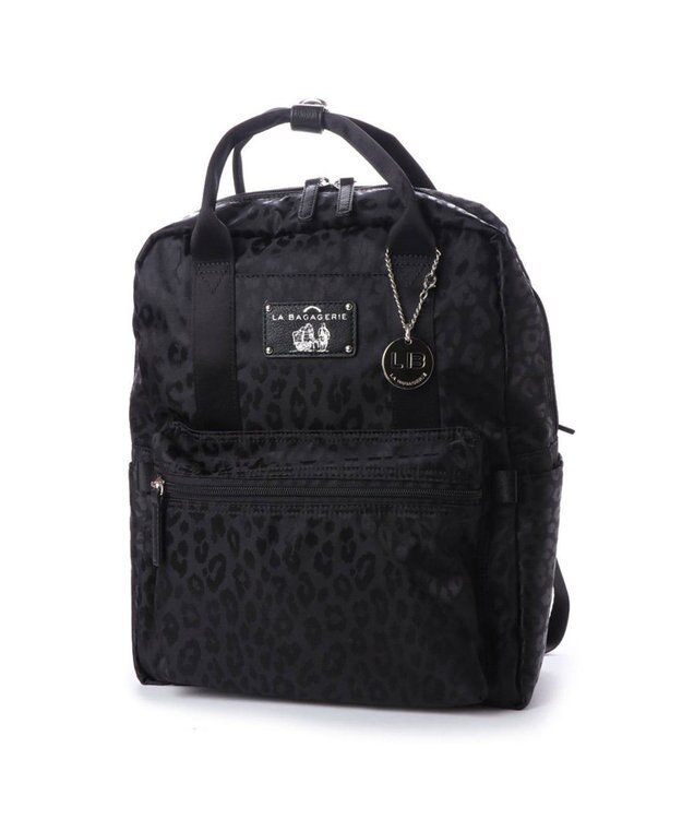 LA BAGAGERIE 10ポケット持ち手付きリュック レオパード