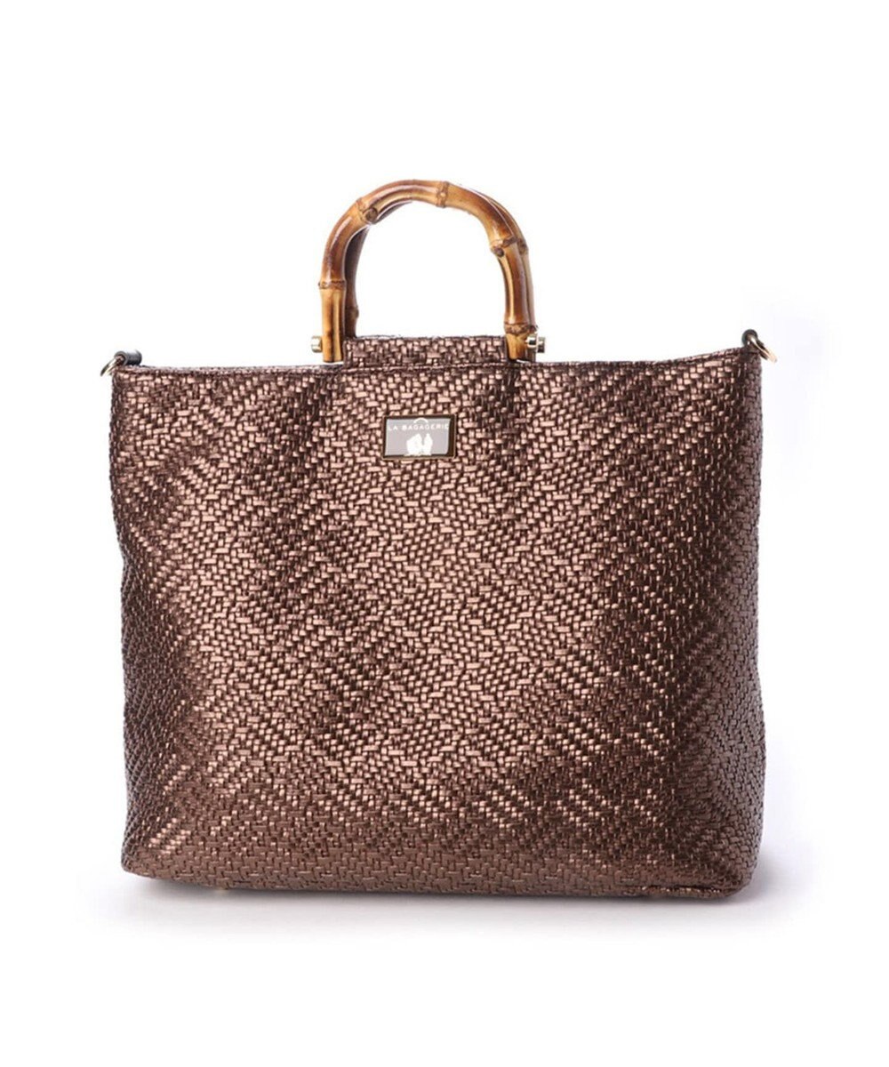LA BAGAGERIE フレンチファブリック　SAFECO　バンブーハンドルショルダー＆トートバッグ 