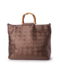 LA BAGAGERIE フレンチファブリック　SAFECO　バンブーハンドルショルダー＆トートバッグ