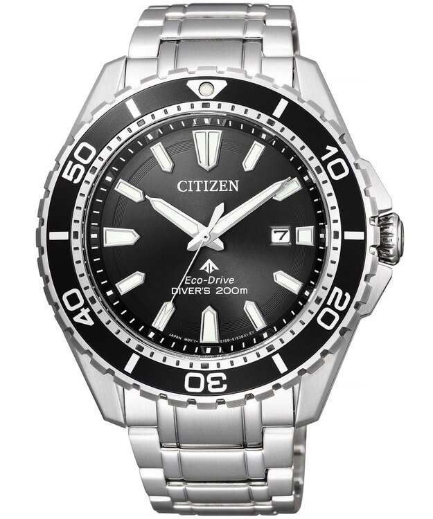 CITIZEN 【ダイバーズウオッチ】 プロマスター 200m潜水用防水 日付表示 夜光(針+インデックス) アウトドアにも街にもフィット 光発電 ブラック