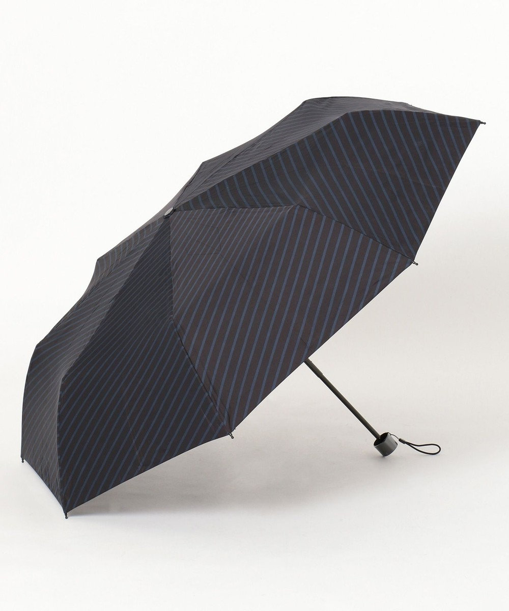 MOONBAT 【超撥水】FLOATUS 折りたたみ傘（耐風仕様） ストライプ 大きい59cm ブラック
