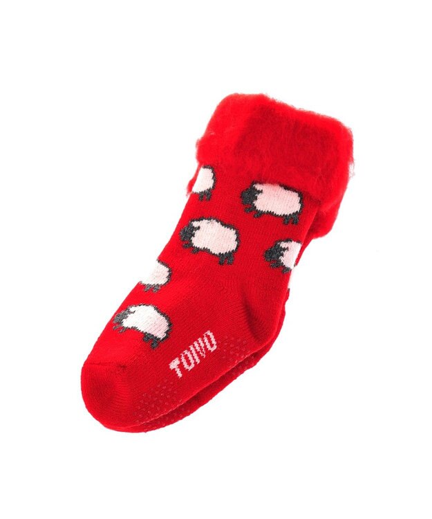 antina gift studio TOIVO モコモコソックス(ヒツジ Baby RD) 赤