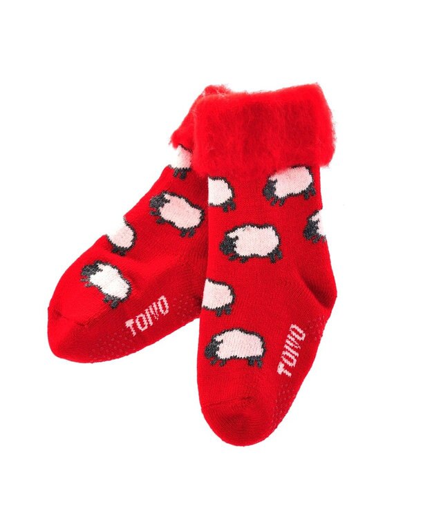 antina gift studio TOIVO モコモコソックス(ヒツジ Baby RD) 赤