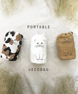 ROOTOTE 3429【ねこのマルシェ：エコバッグ】/ EU.ルーショッパー.ポータブル ネコ 02：シロ