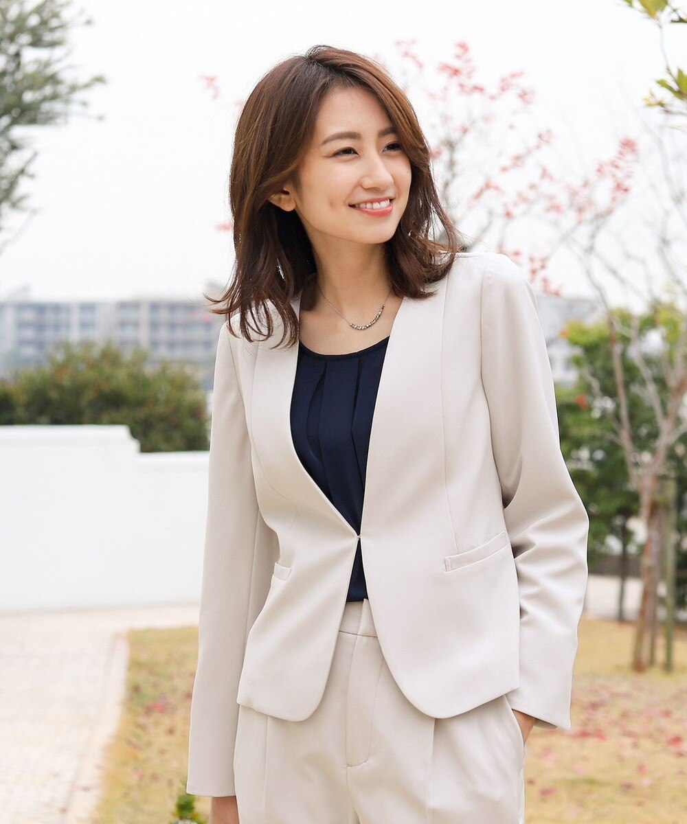 【洗える】幅広く活躍が期待できるダブルクロスカラーレスジャケット