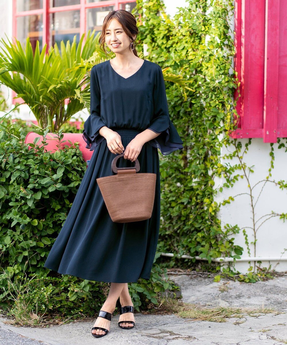 洗える 女性らしさ薫るチューリップ袖ワンピース Tiaclasse ファッション通販 公式通販 オンワード クローゼット