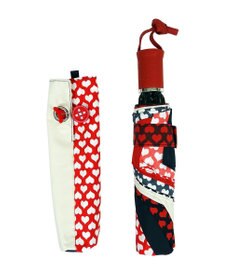 +RING  レディース向け プラスリング 簡単開閉式折傘55cm MLT-Heart T731