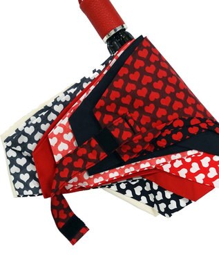 +RING  レディース向け プラスリング 簡単開閉式折傘55cm MLT-Heart T731 マルチカラー