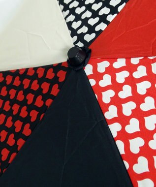 +RING  レディース向け プラスリング 簡単開閉式折傘55cm MLT-Heart T731 マルチカラー