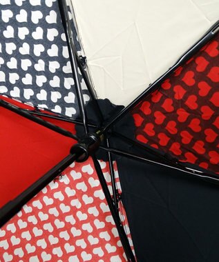 +RING  レディース向け プラスリング 簡単開閉式折傘55cm MLT-Heart T731 マルチカラー