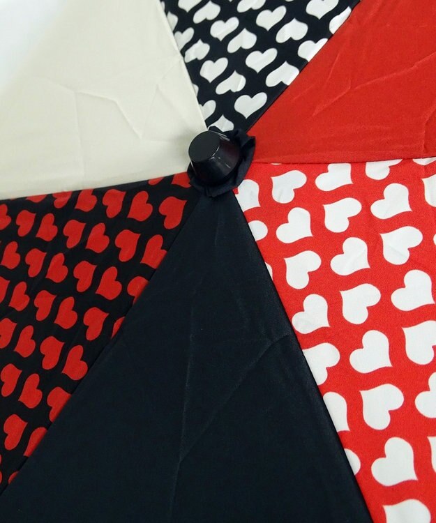 +RING  レディース向け プラスリング 簡単開閉式折傘55cm MLT-Heart T731 マルチカラー