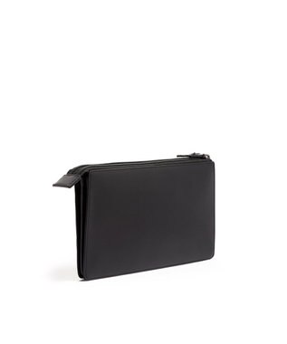 TUMI メンズ  Nassau SLG ダブル・ジップ・クラッチ ブラック/シルバー