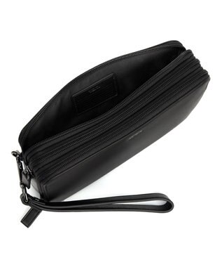 TUMI メンズ  Nassau SLG トリプル・ジップ・クラッチ ブラック/シルバー