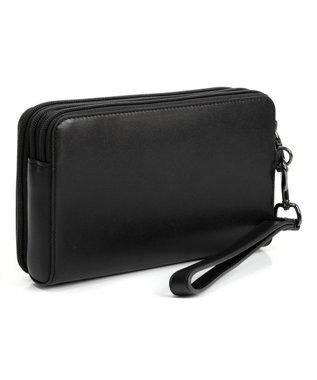 TUMI メンズ  Nassau SLG トリプル・ジップ・クラッチ ブラック/シルバー