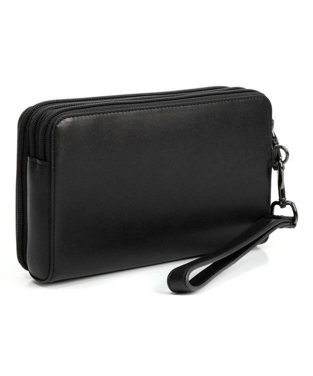 TUMI メンズ  Nassau SLG トリプル・ジップ・クラッチ ブラック/シルバー