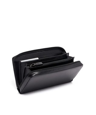 TUMI メンズ  Nassau SLG ジップ・アラウンド・トラベル・ウォレット ブラック/シルバー