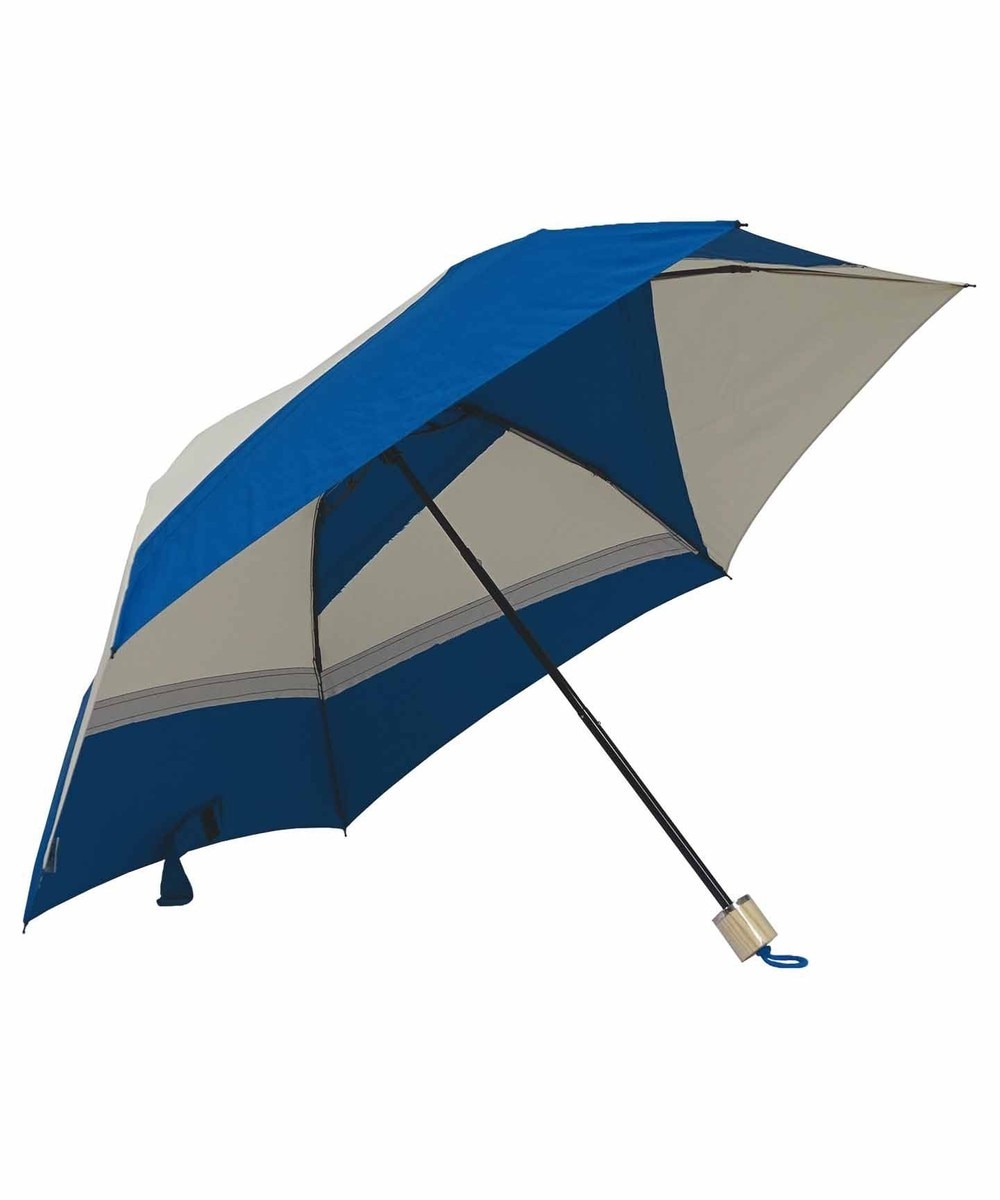 ＜オンワード＞+RING>ファッション雑貨 【プラスリング】【限定/日本製】UNISEX パッチワーク 雨傘（折りたたみ）55cm BLU SR276 青 F レディース 【送料無料】