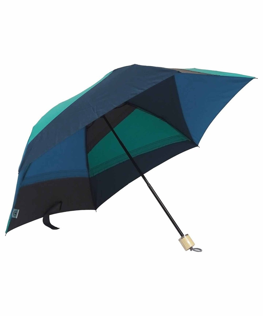+RING 【プラスリング】【限定/日本製】UNISEX パッチワーク 雨傘（折りたたみ）55cm GRN SR277 緑