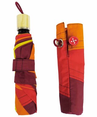 +RING 【UVカット90%以上】【限定/日本製】UNISEX パッチワーク プラスリング 折傘55cm RED SR278 赤
