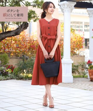 3way 洗える 大人上品な 麻調フロントボタンワンピース Tiaclasse ファッション通販 公式通販 オンワード クローゼット