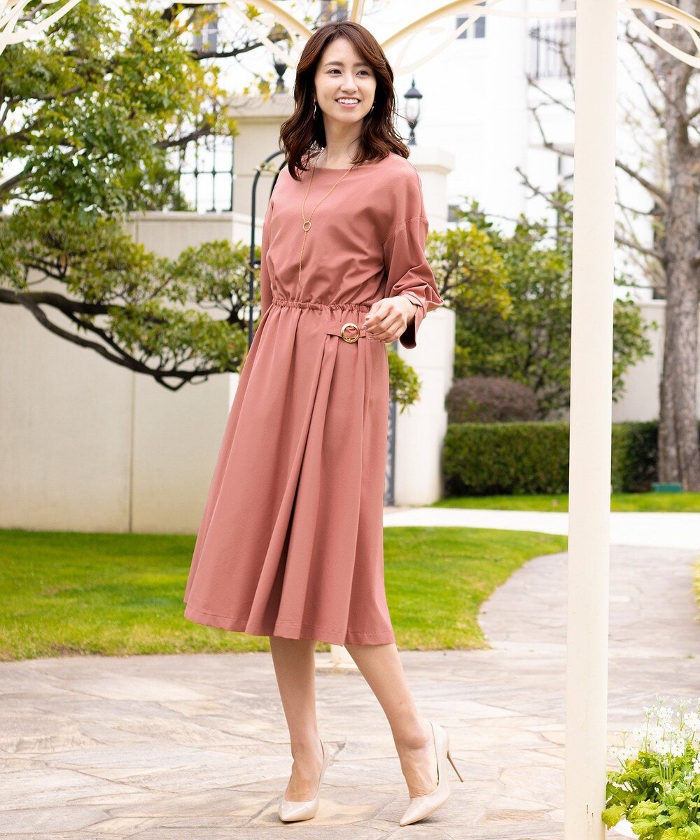 【洗える】幅広く活躍が期待できる、ストレッチジョーゼットワンピース