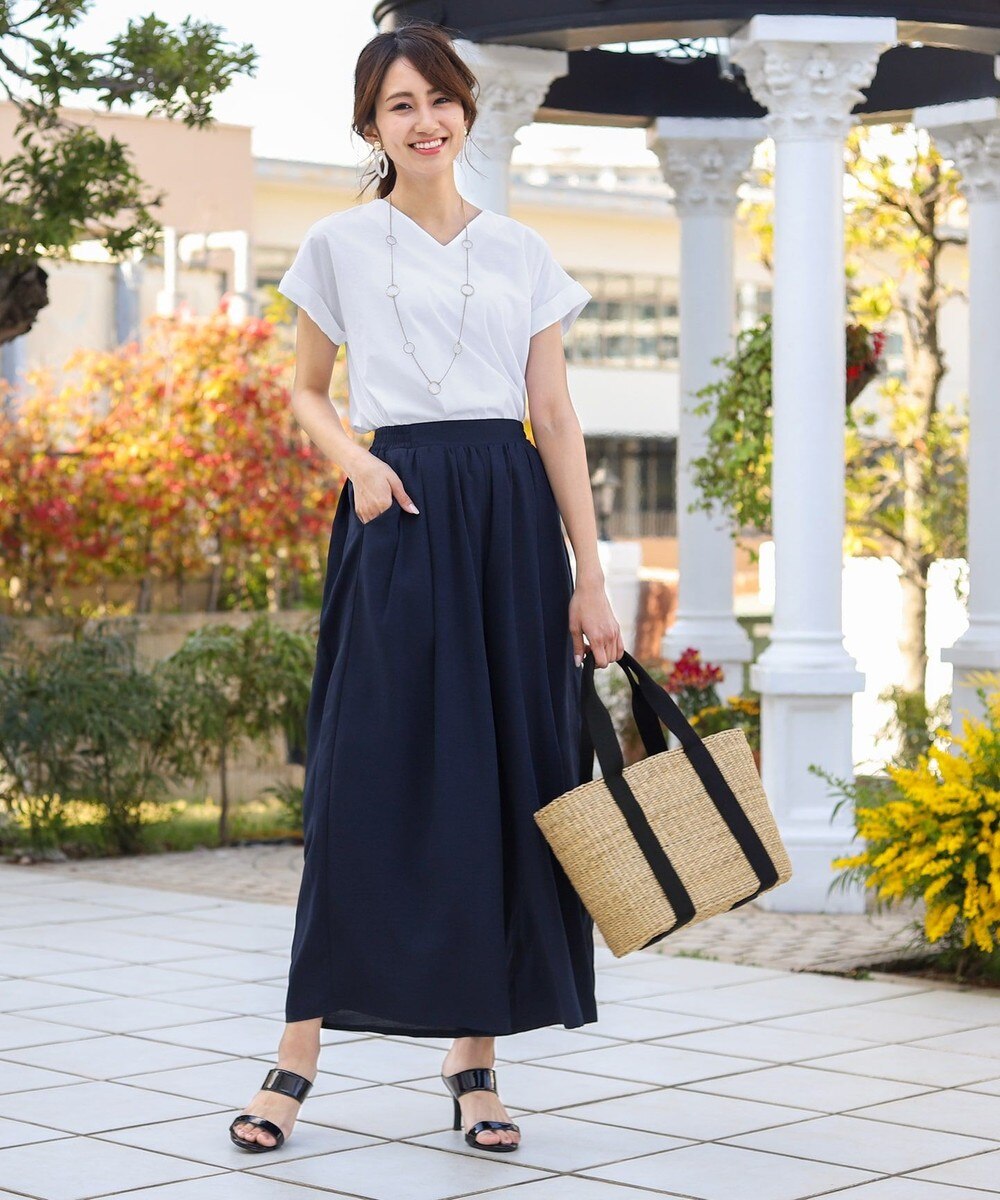 【洗える】アクティブな大人の女性に向けた麻調ワイドスカンツ