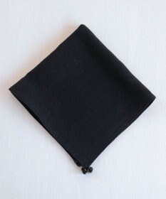 AND WOOL 〈フォーマルシーンにもギフトにもお勧めな上質素材〉フレンチリネンのハンカチ（ビーズモチーフ）