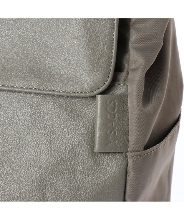 Y'SACCS ナイロン×牛革コンビシリーズ リュックサック Mサイズ グレージュ