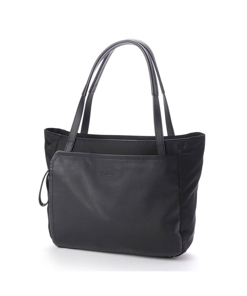 Y'SACCS ナイロン×レザー　スクエアトートバッグ Sサイズ 