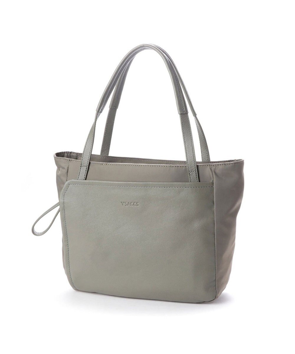 Y'SACCS ナイロン×レザー　スクエアトートバッグ Sサイズ 