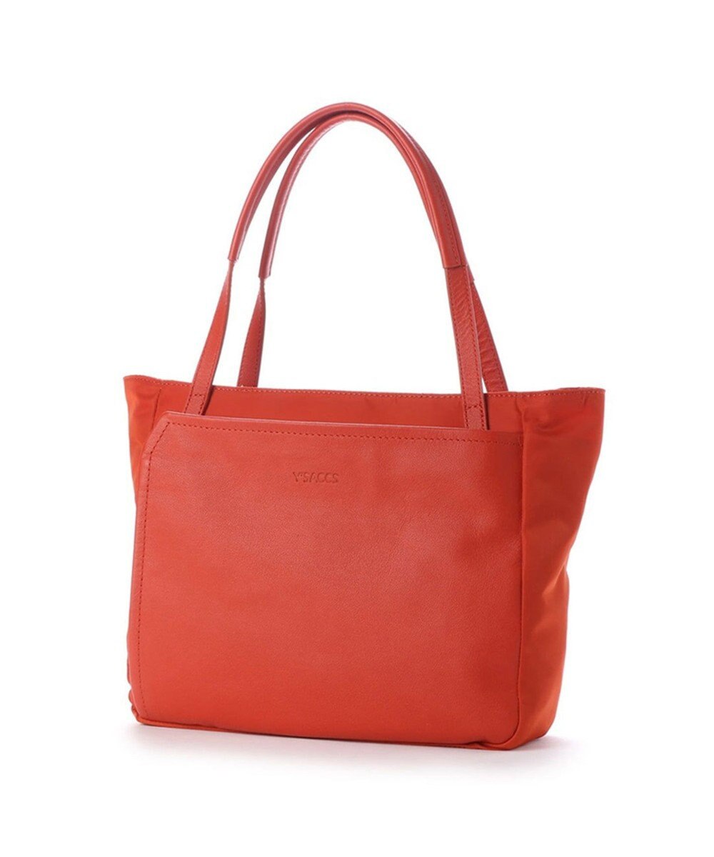 Y'SACCS ナイロン×レザー　スクエアトートバッグ Sサイズ 