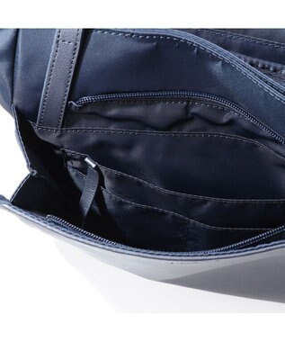 Y'SACCS ナイロン×レザー　スクエアトートバッグ Sサイズ ネイビー